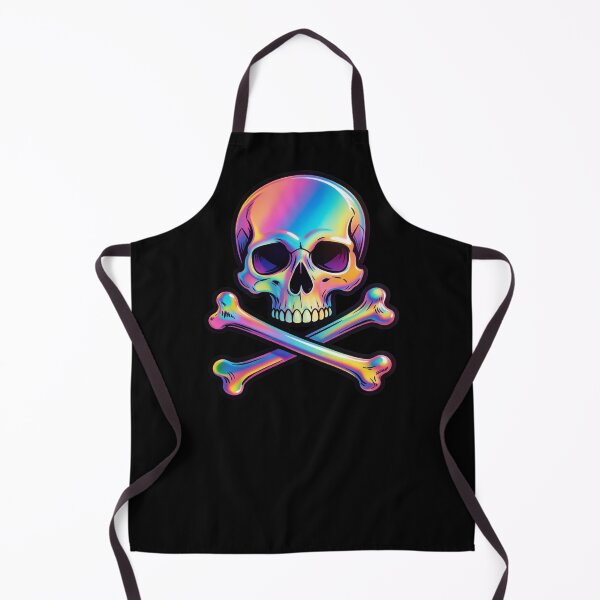 Item preview, Holographic Rainbow Skull and Crossbones Art designed and sold by Skulls & Calaveras.