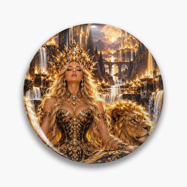 Item preview, Sovereign Lion Queen Under the Golden Moon  designed and sold by PurvaNimfaMagic.
