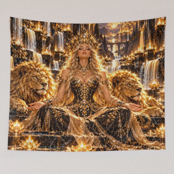 Item preview, Sovereign Lion Queen Under the Golden Moon  designed and sold by PurvaNimfaMagic.