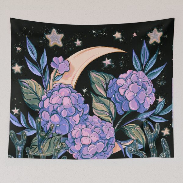 Item preview, Moon Stars Hydrangea and Seashells designed and sold by scicilysimonee.