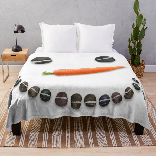 Item preview, Funny snowman made of stones and carrot – winter face designed and sold by Nicole Bleck.