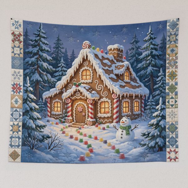 Item preview, Gingerbread House Christmas Throw Blanket designed and sold by Bluntees .