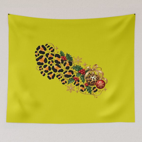 Item preview, Leopard Print Christmas Holiday Corner PNG designed and sold by annenambiro.