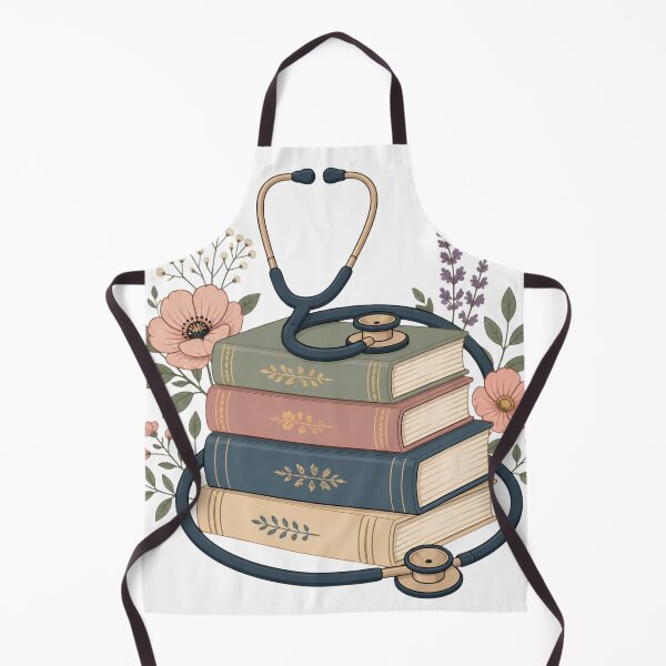 Item preview, Bibliophile Nurse Books Stethoscope Retro Reader Gift designed and sold by Midnight Manor Art.
