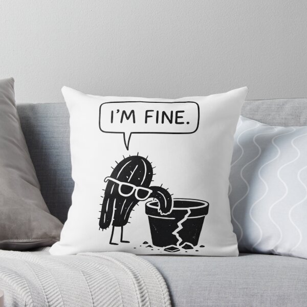 Item preview, I'm Fine Cactus – Funny Mental Health Meme – Sarcastic Plant Lover Art Tee designed and sold by bobscraze.