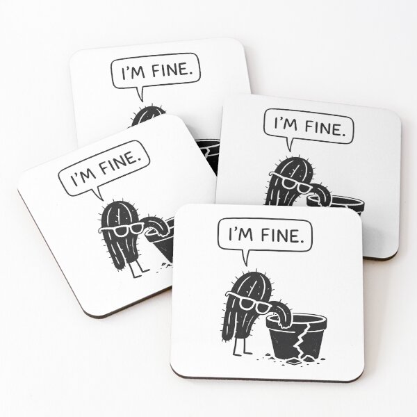 Item preview, I'm Fine Cactus – Funny Mental Health Meme – Sarcastic Plant Lover Art Tee designed and sold by bobscraze.