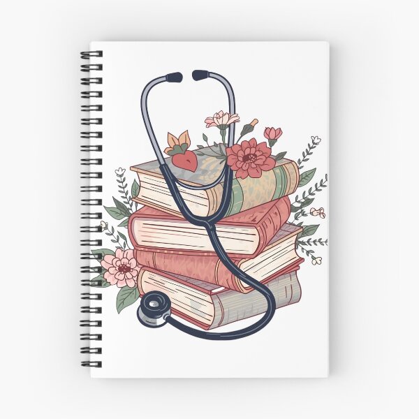 Item preview, Bibliophile Nurse Books Stethoscope Retro Reader Gift designed and sold by Midnight Manor Art.