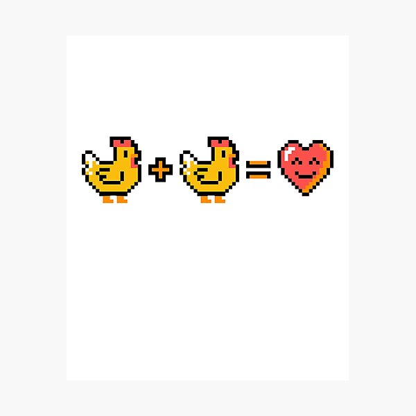Item preview, 8-Bit Chicken Math: The Formula for Love designed and sold by artistastshirt.