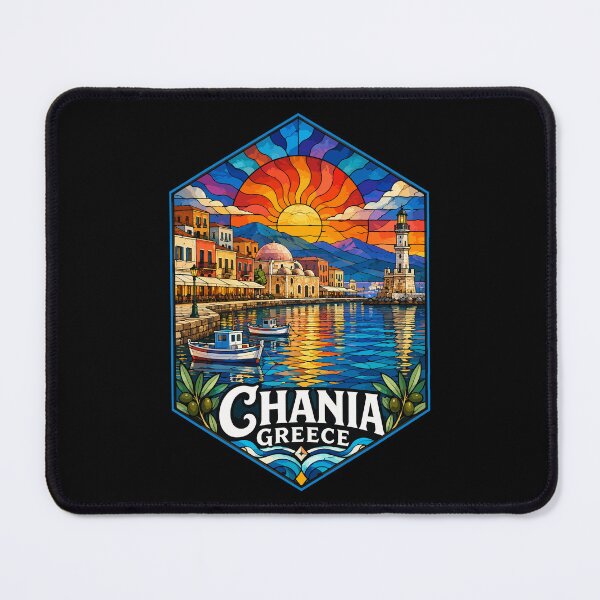 Item preview, Chania Crete Greece Stained Glass Travel designed and sold by TomFrontierArt.
