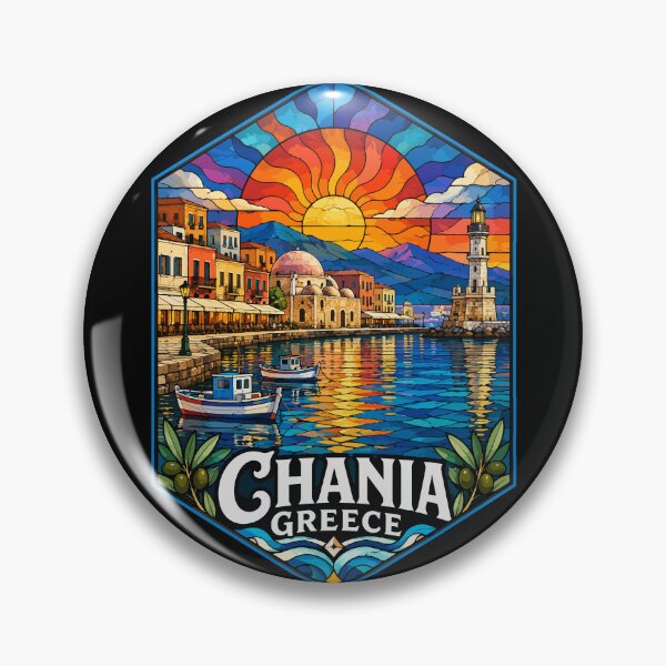 Item preview, Chania Crete Greece Stained Glass Travel designed and sold by TomFrontierArt.