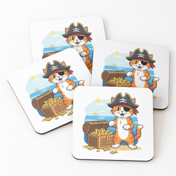 Item preview, Pirate Cat Treasure Hunt – Funny Orange Kitty Adventure Art designed and sold by Apex Designs.