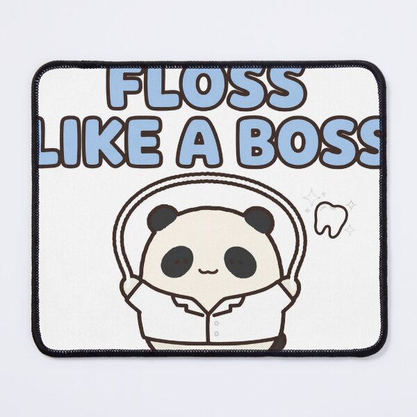 Item preview, Chewy Mandarin Panda Dentist Floss Like A Boss Dental Humor Sticker designed and sold by xiaoxiaochibi.