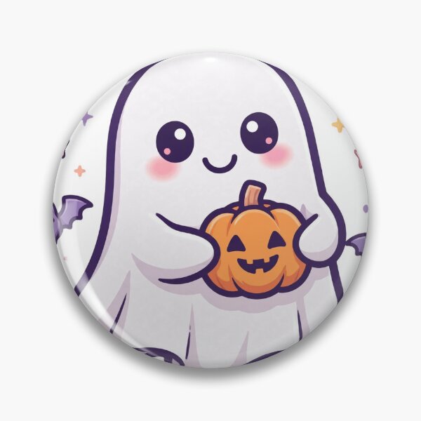 Item preview, Spooky Season Cutie Ghost with Pumpkin Sticker designed and sold by WhaleStore.