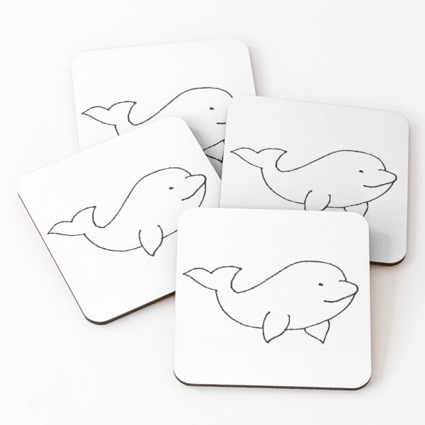 Item preview, Cute Hand Drawn Beluga Whale black and White designed and sold by Boy and Belugee Studio.