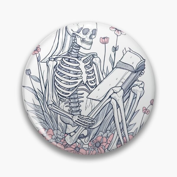 Item preview, Skeleton Reader Nurse Anatomical Bookworm Gift designed and sold by Midnight Manor Art.