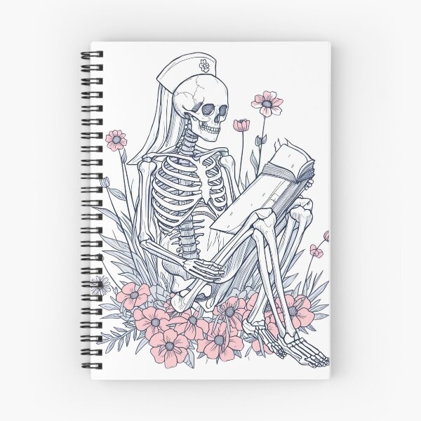 Item preview, Skeleton Reader Nurse Anatomical Bookworm Gift designed and sold by Midnight Manor Art.