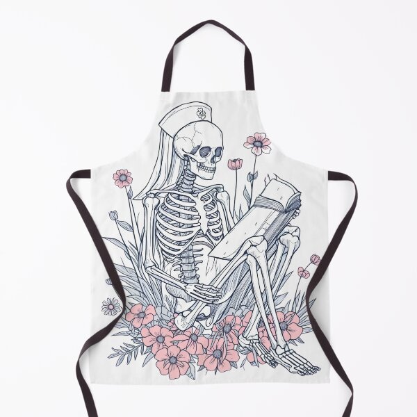 Item preview, Skeleton Reader Nurse Anatomical Bookworm Gift designed and sold by Midnight Manor Art.