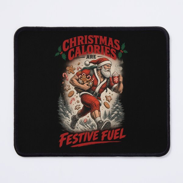 Item preview, Christmas Calories Are Festive Fuel Gym Santa designed and sold by CrazySzoopWorld.