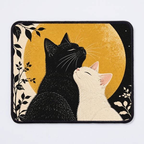 Item preview, Yin Yang Cats | Black and White Love, Harmony Art designed and sold by AbstractAuraArt.