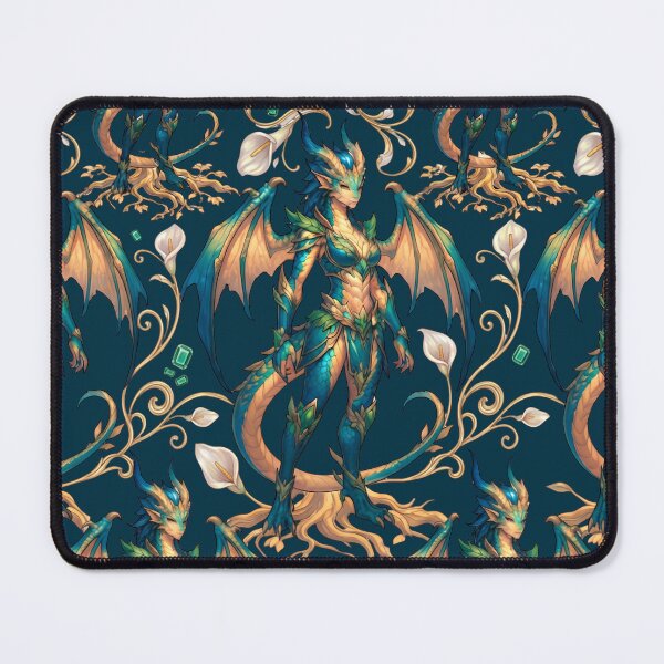 Item preview, Emerald Dragon Empress Seamless Pattern Artwork designed and sold by Ammeluk.