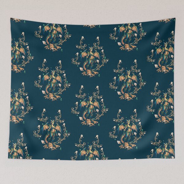 Item preview, Emerald Dragon Empress Seamless Pattern Artwork designed and sold by Ammeluk.