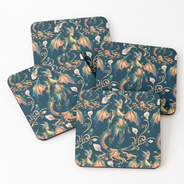 Item preview, Emerald Dragon Empress Seamless Pattern Artwork designed and sold by Ammeluk.