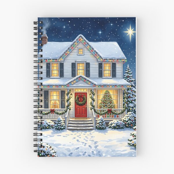 Item preview, Nostalgic Christmas House Under Bright Christmas Star designed and sold by Sybille-Yates.