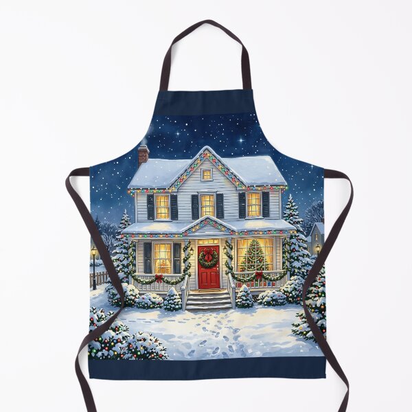 Item preview, Nostalgic Christmas House Under Bright Christmas Star designed and sold by Sybille-Yates.