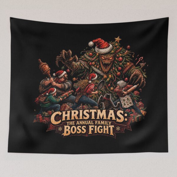Item preview, Christmas The Annual Family Boss Fight Gamer  designed and sold by CrazySzoopWorld.
