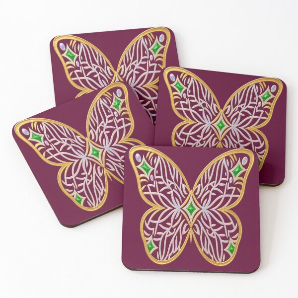 Item preview, Golden Emerald Fairy Butterfly Mystical Fantasy Art designed and sold by Breezes-of-Ida.