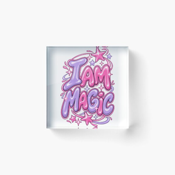 Item preview, I Am Magic Pink Purple Lettering designed and sold by SayMaria.