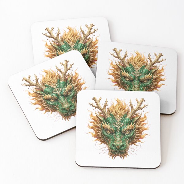 Item preview, Emerald Celestial Dragon Emperor of Stars Fantasy Epic Art designed and sold by  One City Two Children Studio.