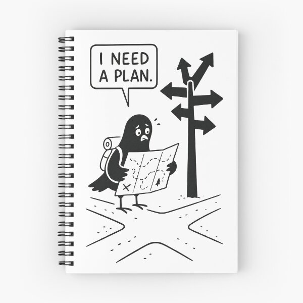 Item preview, I Need A Plan – Funny Bird at Crossroads – Relatable Adventure Quote Art Tee designed and sold by bobscraze.
