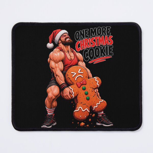 Item preview, One More Christmas Cookie Funny Bodybuilding Gym Santa designed and sold by CrazySzoopWorld.