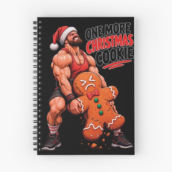 Item preview, One More Christmas Cookie Funny Bodybuilding Gym Santa designed and sold by CrazySzoopWorld.