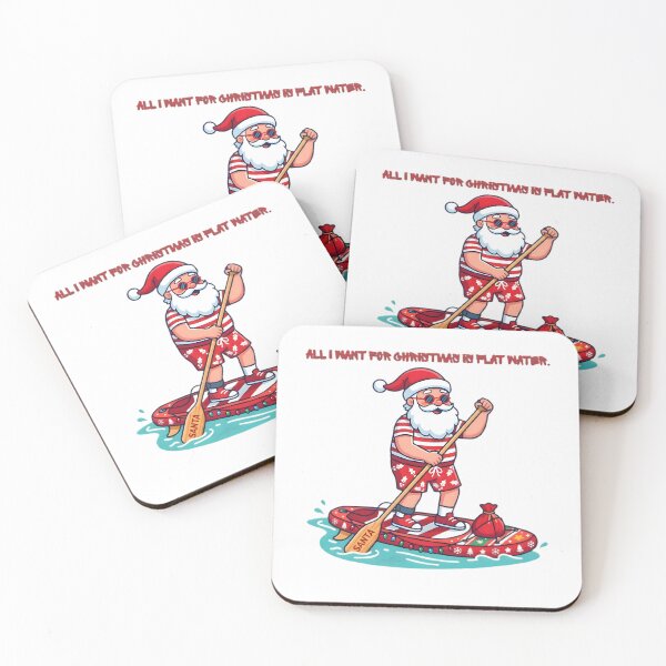 Item preview, All I Want For Christmas Is Flat Water Funny SUP Santa designed and sold by SmartPuns.