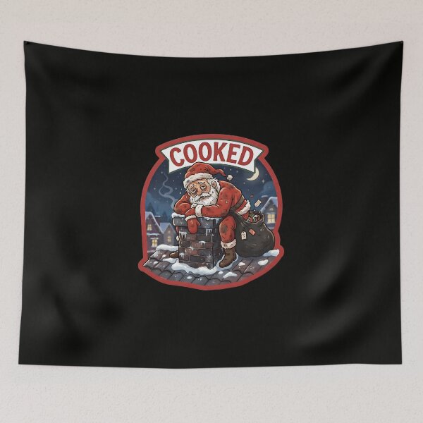 Item preview, "I'm Completely Cooked" Funny Exhausted Santa on Roof Christmas Humor designed and sold by FrozenFits.