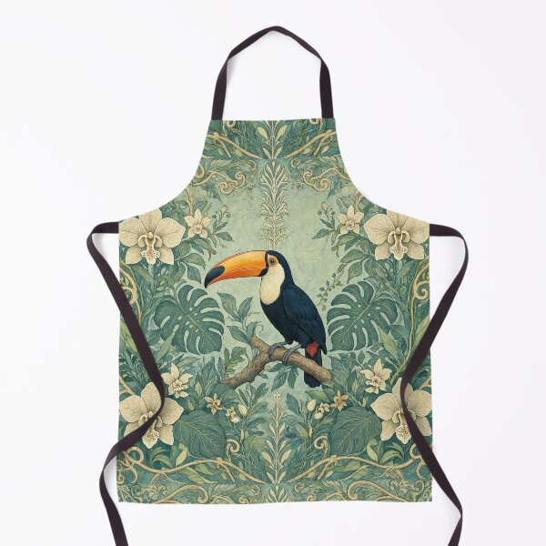 Item preview, Toucan bird Fresco beautiful pattern ornate art after William Morris vintage design beautiful tropical animal series designed and sold by Vintage Designs +.