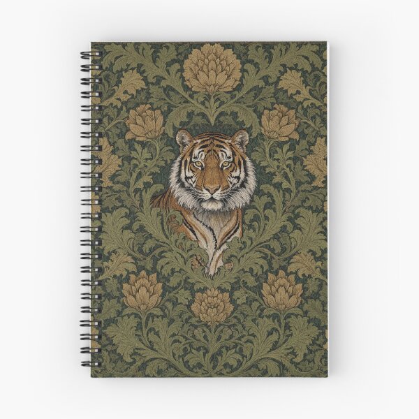 Item preview, Tiger big cat Fresco beautiful pattern ornate art after William Morris vintage design beautiful tropical animal series designed and sold by Vintage Designs +.