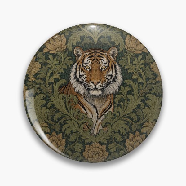 Item preview, Tiger big cat Fresco beautiful pattern ornate art after William Morris vintage design beautiful tropical animal series designed and sold by Vintage Designs +.