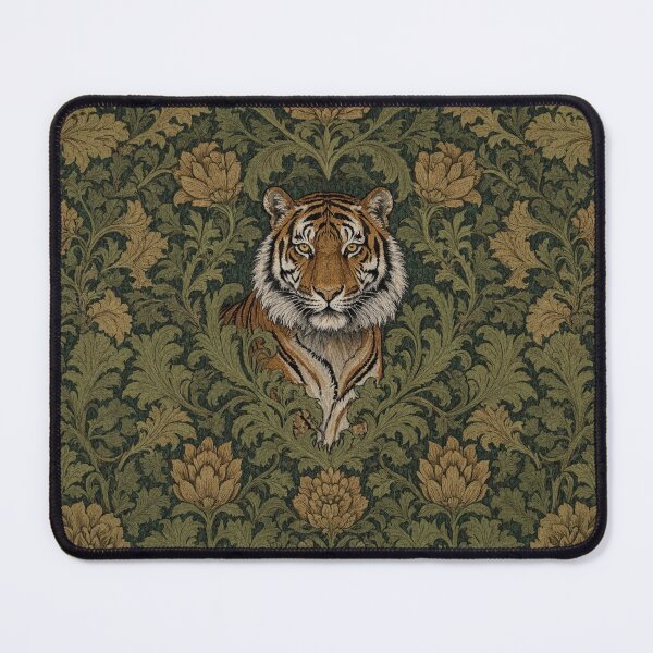 Item preview, Tiger big cat Fresco beautiful pattern ornate art after William Morris vintage design beautiful tropical animal series designed and sold by Vintage Designs +.
