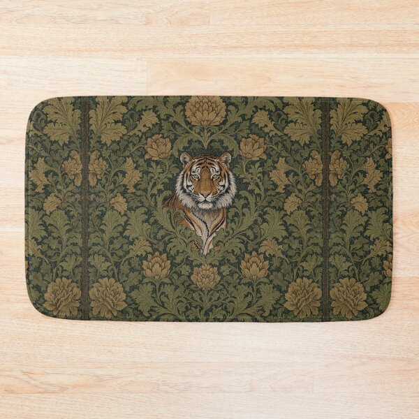 Item preview, Tiger big cat Fresco beautiful pattern ornate art after William Morris vintage design beautiful tropical animal series designed and sold by Vintage Designs +.
