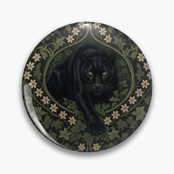 Item preview, Panther big cat Fresco beautiful pattern ornate art after William Morris vintage design beautiful tropical animal series designed and sold by Vintage Designs +.