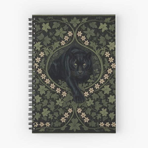 Item preview, Panther big cat Fresco beautiful pattern ornate art after William Morris vintage design beautiful tropical animal series designed and sold by Vintage Designs +.