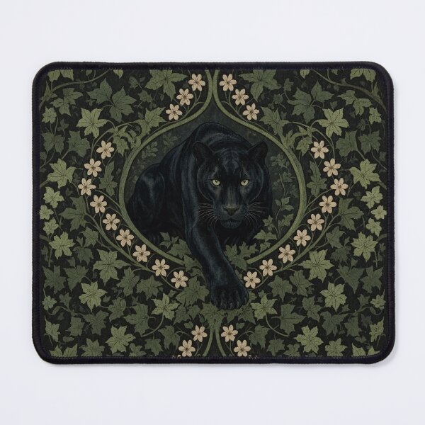 Item preview, Panther big cat Fresco beautiful pattern ornate art after William Morris vintage design beautiful tropical animal series designed and sold by Vintage Designs +.