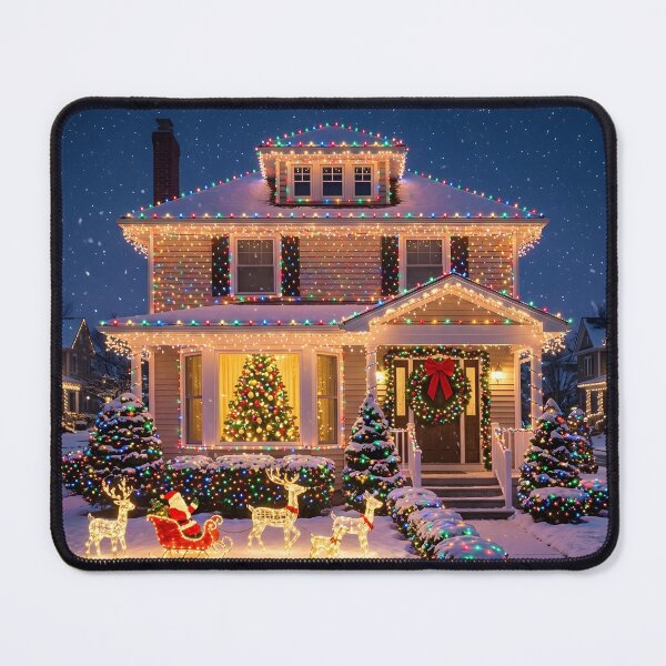 Item preview, Nostalgic Christmas House at Night designed and sold by Sybille-Yates.