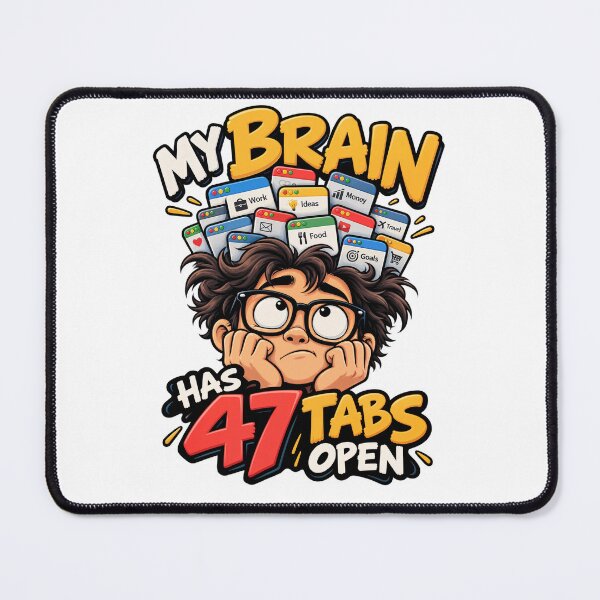 Item preview, My Brain Has 47 Tabs Open — Funny Overthinking T-Shirt designed and sold by sonsunarts.