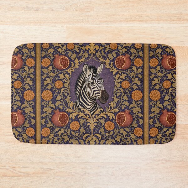 Item preview, African Zebra Fresco beautiful pattern ornate art after William Morris vintage design beautiful tropical animal series designed and sold by Vintage Designs +.