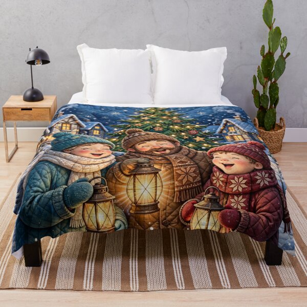 Item preview, Christmas Carolers Throw Blanket designed and sold by Bluntees .