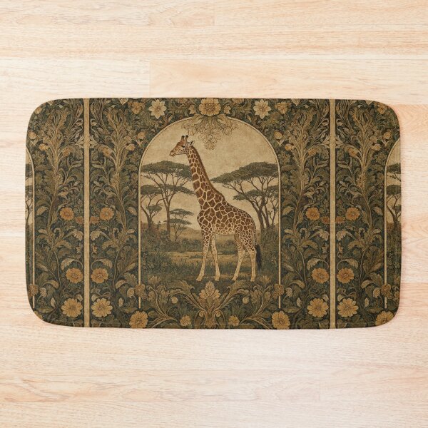 Item preview, African Giraffe Fresco beautiful pattern ornate art after William Morris vintage design beautiful tropical animal series designed and sold by Vintage Designs +.